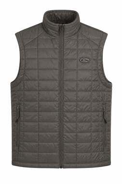 Drake Waterfowl Systems Men's Solid Quilted Insulated Full-Zip Vest #1477
